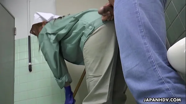 Japanese cleaner, Maki Koizumi sucks dick, uncensored