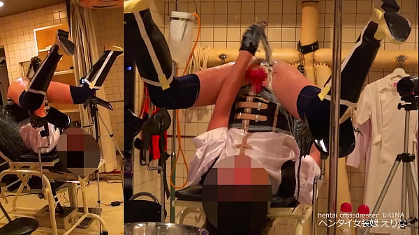 [Crossdressing] Pee & Milk Enema on Examination Table, Fountain Masturbation | Erina [Pervert]