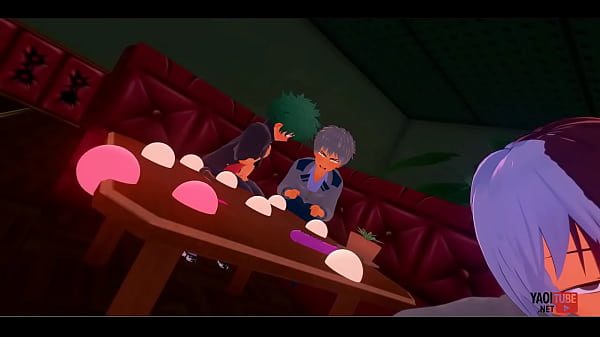 Boku No Hero Academia Yaoi - Todoroki sucking and jerking a dick while Deku and Bakugou look on - Asian Japanese Manga Anime Hentai Gay Porn