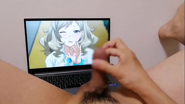 Horny Otaku Moaning Jerking Off Big Dick While Watching Cute Young Girl Fuck Hot Hentai anime. camshot POV