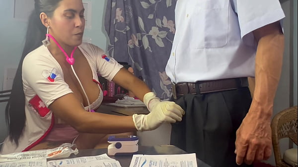 doctor threesome, she takes out the semen from her patient'_s stepbrother and masturbates her cute hot and slutty busty and big ass patient