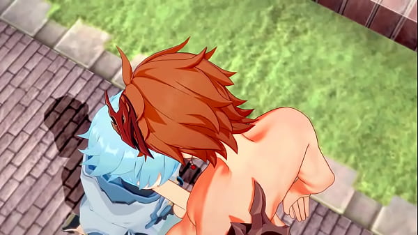 Genshin Impact Yaoi - Tartaglia x Chongyun blowjob and anal with creampie - Sissy crossdress Japanese Asian Manga Anime Game Porn Gay